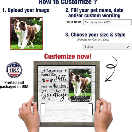 Bfi Gift Personalized Dogs Picture Frame Collar Keepsake Memorial Pet Frames Bereavement Gifts Wood Frame Deceased Dogs Gifts Grieving Pet Passing Away Picture Upload Meaningful Birthday Idea