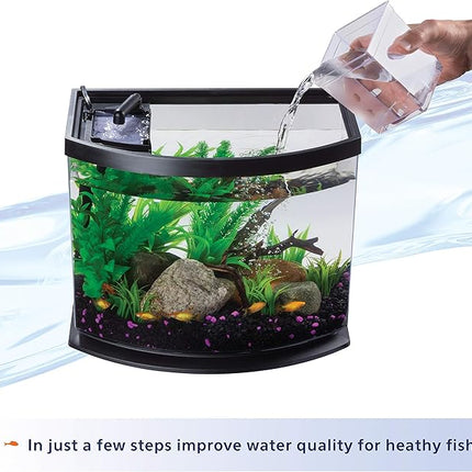 Aqueon LED MiniBow Small Aquarium Fish Tank Kit with SmartClean Technology, Black, 5 Gallon