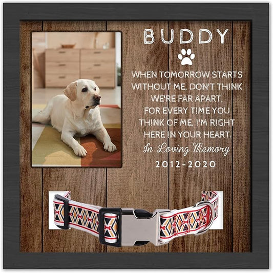 Customized Dog Memorial Gifts for Loss of Dog, Pet Memorial Gifts for Dogs, in Memory of Dog,Pet Sympathy Gifts for Dogs, Pet Memorial Gifts Cat, Dog Memorial Collar Frame, Pet Loss Gifts