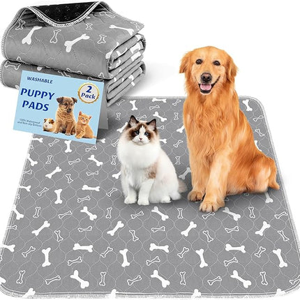 Washable Pee Pads for Dogs Large 72" x 72" 2-Pack Reusable Puppy Pads Pet Training Pads, Fast Absorb Dog Mats, Waterproof Whelping Pad, Non-Slip Protects Against Urine Leakage