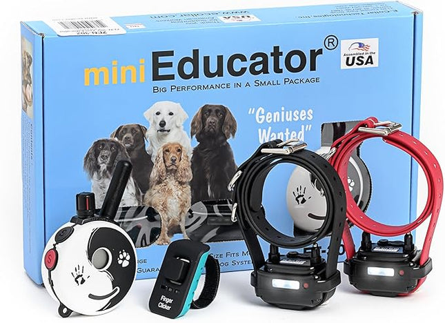 Educator E-Collar Dog Training Collar, Rechargeable Remote + Finger Clicker, for Small to Medium Dogs, Humane Tapping Stimulation, 100 Levels, Tone, Light, 1/2 Mile 2 Dogs, Zen