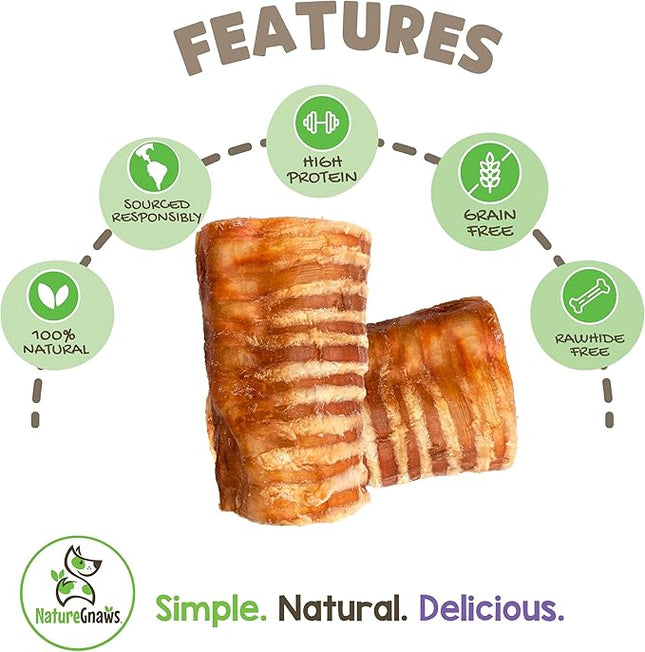 Nature Gnaws Beef Trachea Chews for Dogs 3" (12 Count) - Long Lasting Natural Crunchy Dog Chew Bones - Rawhide Free