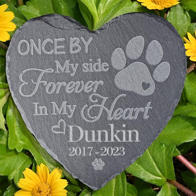 Pet Memorial Stones, Gifts Personalized, Loss of Dog Sympathy Gifts, Bereavement for Pet, Grave Headstone, - Design G, 6''x6''/15x15cm