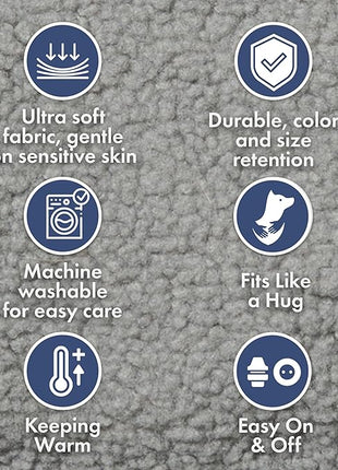 Spark Paws Fleece Dog Jacket, Hooded Sweater Vest, Warm Coat for Winter - Suitable for Small Medium Large XL XXL Breeds - Silver Grey - 3XL