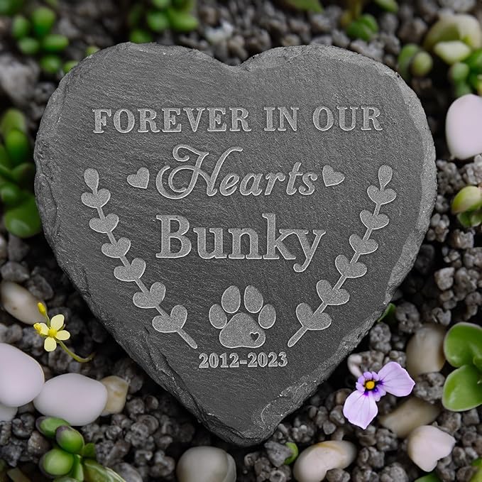 Pet Memorial Stone for Loss of Dog - Personalized Loss of Dog Sympathy Gifts - Memorial Gifts for Pet Lost - Personalized Pet Grave Markers - Dog Memorial Tombstone - 4*4 Inches Memorial Stone