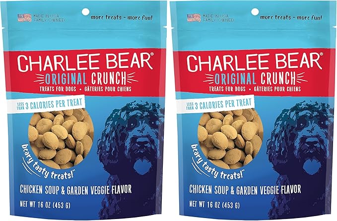 Charlee Bear Chicken Soup & Garden Veggie Dog Treats 16 oz. Bag (Pack of 2)