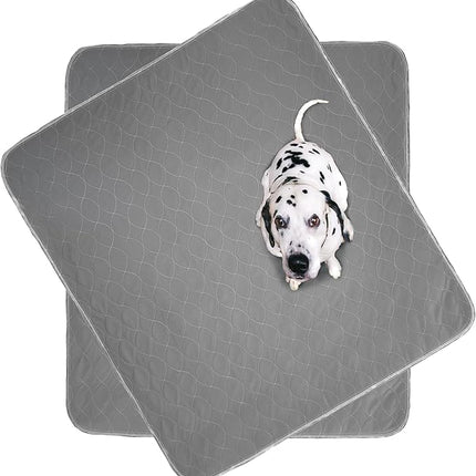 Washable Pee Pads for Dogs | Non-Slip Quick Dry| Fast Absorbing Wee Mat for Playpen Housebreaking Indoor Potty Training Whelping Incontinence Travel (2-Pack 36x41in, Grey Extra Padded)