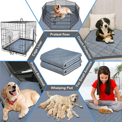 RIOUSSI Washable Pee Pads for Dogs, Reusable, Absorbent, Leakproof, Non Slip Pet Puppy Pads for Potty Training. Light Gray, 20x28 Inch(2pack)