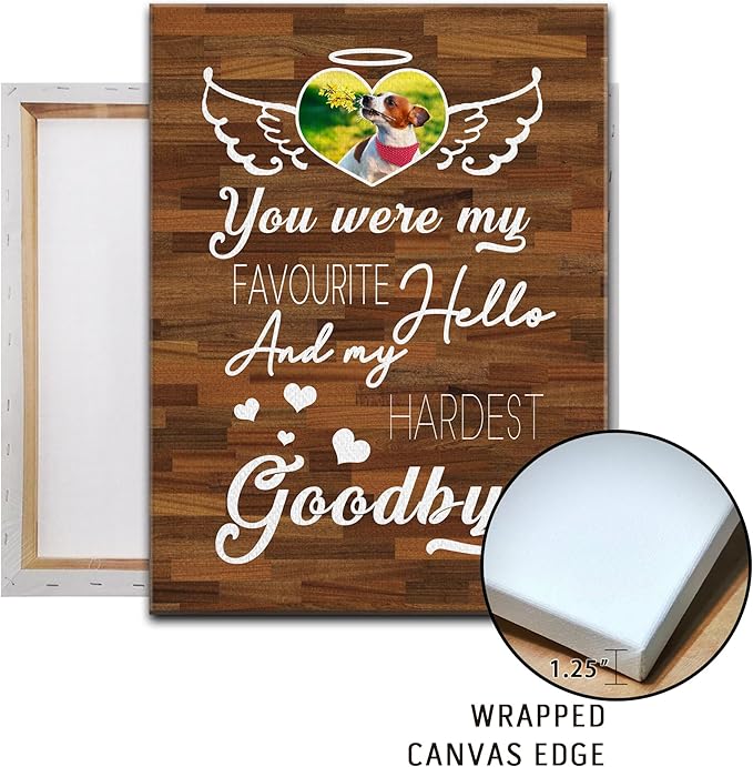 Personalized Pet Memorial Gifts for Dogs Customized Gifts for Dogs Cats Custom Loss of Pet Sympathy Gift Canvas Dog Loss Gift Canvas with Picture Name