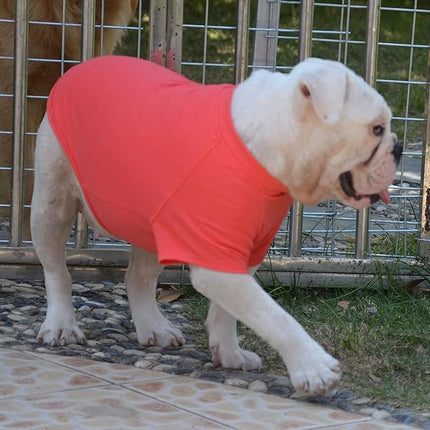 Lovelonglong Bulldog Clothes Dog Clothing Blank T-Shirt Tee Shirts for French Bulldog English Bulldog American Pit Bull Pugs 100% Cotton Skin Care Lobster-Pink B-M