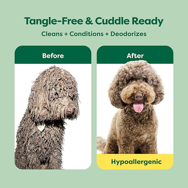 Earth Rated Hypoallergenic 3-in-1 Detangle Dog & Puppy Shampoo & Conditioner, Perfect for Doodles and Poodles, Deodorize 98.5% Natural, 16 oz