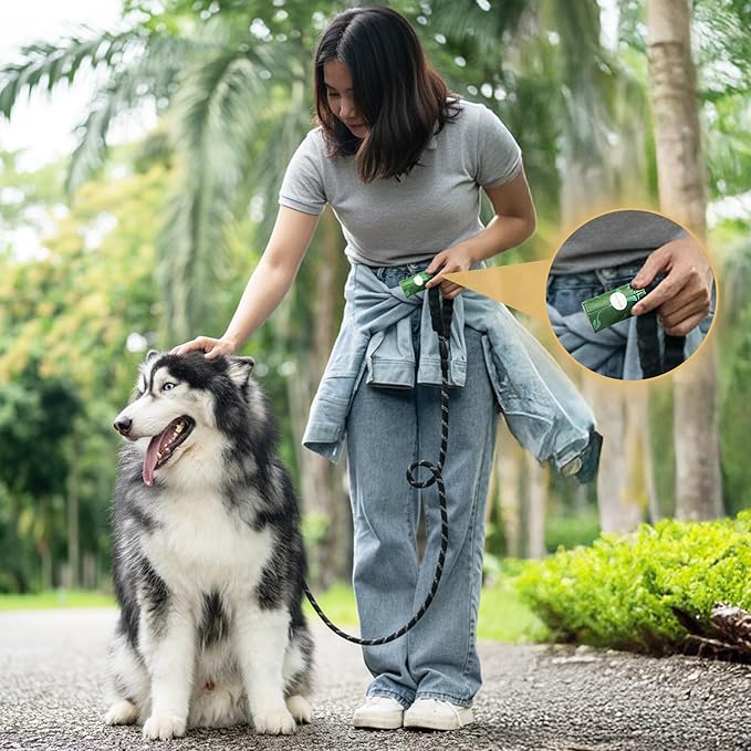 Paw Monk Certified Home Compostable Dog Poop Bags Rolls – Extra Thick, Strong & Leakproof, Easy Open – 120 Count Unscented Plant Based Pet Waste Bags