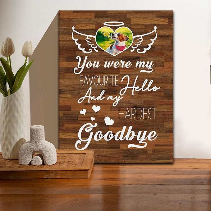 Personalized Pet Memorial Gifts for Dogs Customized Gifts for Dogs Cats Custom Loss of Pet Sympathy Gift Canvas Dog Loss Gift Canvas with Picture Name