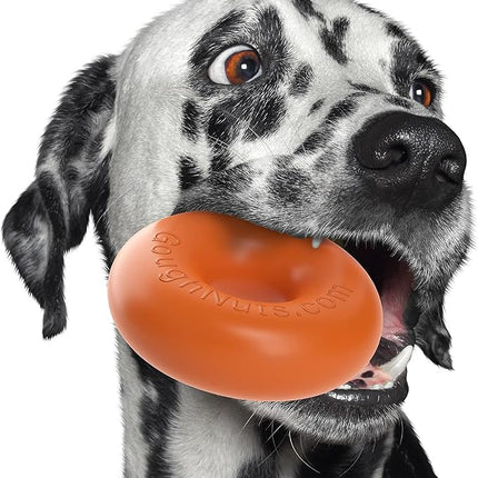 Goughnuts — Dog Toys for Aggressive Chewers | Virtually Indestructible Dog Toys for Medium Breeds Such as Pit Bulls | Heavy Duty Dog Toy | Orange