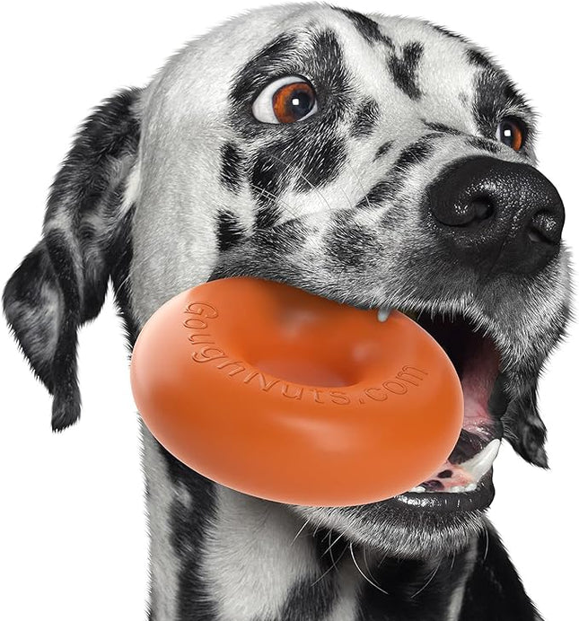 Goughnuts — Dog Toys for Aggressive Chewers | Virtually Indestructible Dog Toys for Medium Breeds Such as Pit Bulls | Heavy Duty Dog Toy | Orange
