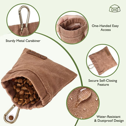ETIAL Dog Treat Pouch,Portable Puppy Dog Training Treat Bag,Hand Free Dog Walking Bag,Auto Closing Pet Feed Snack Reward Pocket,Dog Food Dispenser for Pet Puppy Travel or Outdoor Use