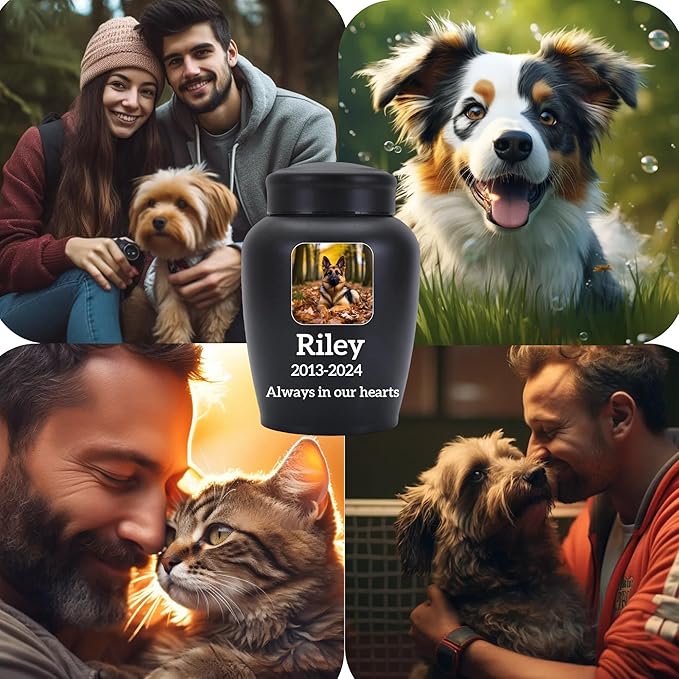 Dog Urn Personalized,Custom Pet Urns for Cats,Cat urn,Urns for Dog and Cat Ashes,Pet Memorial Gifts Square