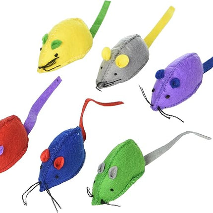 SPOT Felt Mice Catnip Toy | Soft, Colorful Multipack Interactive Cat Toy for Indoor Cats | Includes Catnip | 6 Pack in Assorted Colors