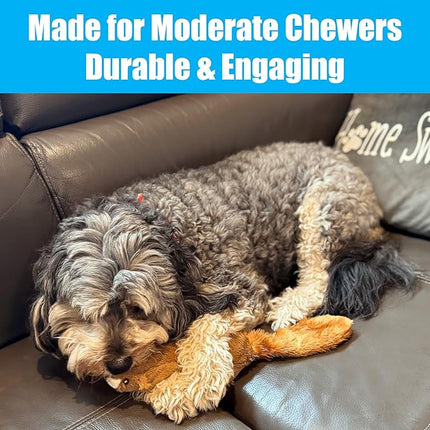 SPOT Skinneeez Plus Squirrel - Stuffing Free Dog Toy with Two Piece Rubber Body and Two Squeakers, Fun to Bite, Stuffingless Design is Great for Moderate Chewers, Tug Toy for Puppies & Dogs - 15in