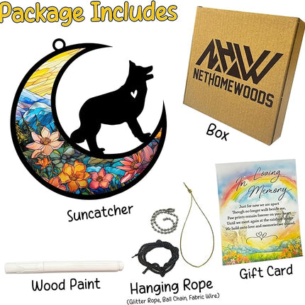 Border Collie Memorial Suncatcher, Personalized Rainbow Bridge Remembrance with Name & Date, Dog Lover Passing Away Gift, Loss of Pet Bereavement Gifts, Hanging Window Decor, Car