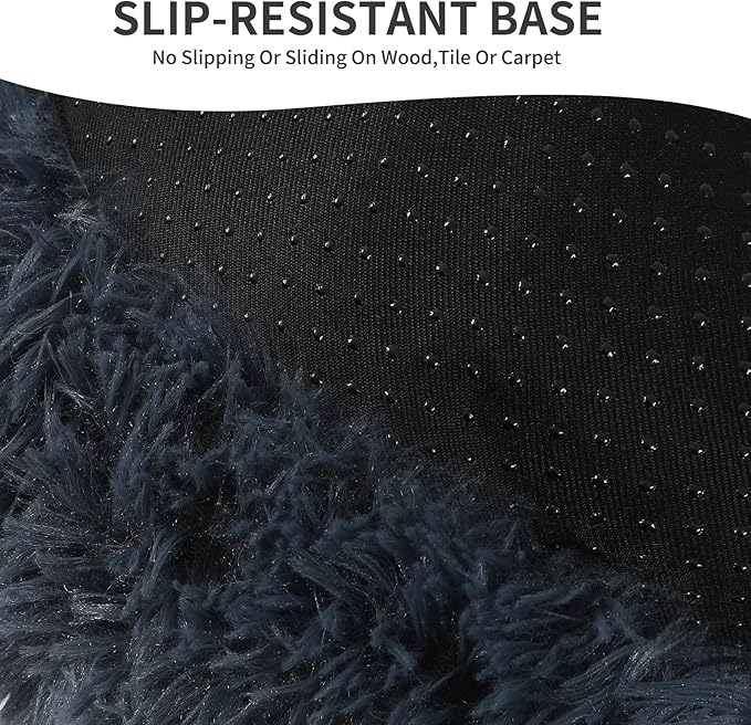 Dog Bed Round Hooded Plush Cat Cave Self Warming Pet Bed Donut Anti Anxiety Fluffy Pet Bed for Puppy and Kitty