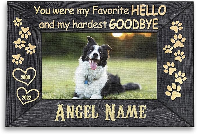 Dem Canvas Personalized Photo Canvas, Dog Loss Gifts, You Were My Favorite Hello, Pet Memorial Gifts, Dog Death Sympathy Gifts, Dog Passing Away Loss Canvas Dog Grieving Gifts (30x20)