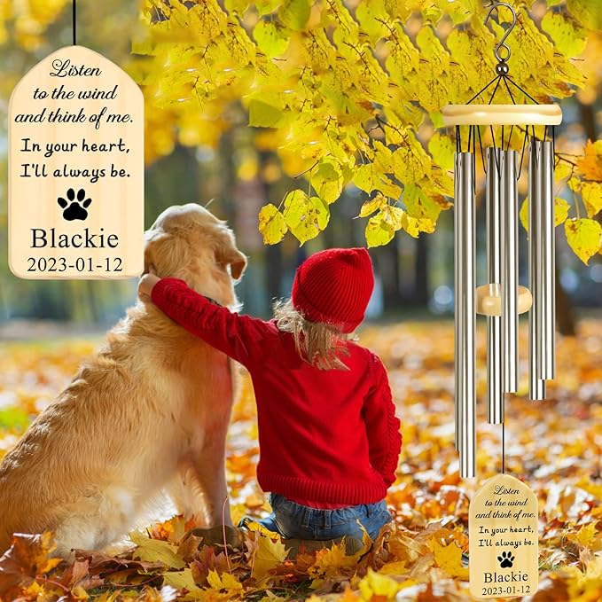 Gift for Loss of Dog, Dodosky Personalized Dog Wind Chimes, Lost Pet Sympathy Gift Dog, Pet Loss Gifts Dog, Dog Memorial Gifts, in Memory of Dog Personalized, Dog Bereavement Gifts