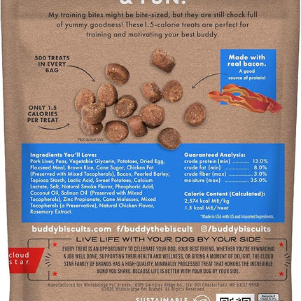 Buddy Biscuits Trainers 10 Oz. Pouch of Training Bites Soft & Chewy Dog Treats Made with Bacon Flavor