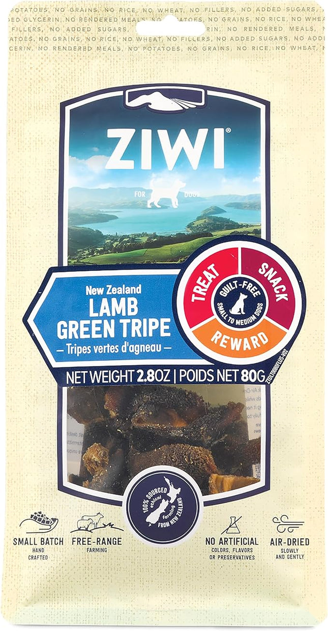 ZIWI Dog Chews and Treats – Lamb Green Tripe - All Natural, Air-Dried, Single Protein, Grain-Free, High-Value Treat, Snack, Reward 2.8 Ounce (Pack of 1)
