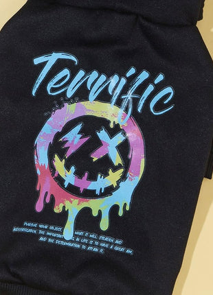 QWEEE Stylish Dog Clothes - Cat & Kitten Puppy Dog Sweatshirt - Black Small to Large