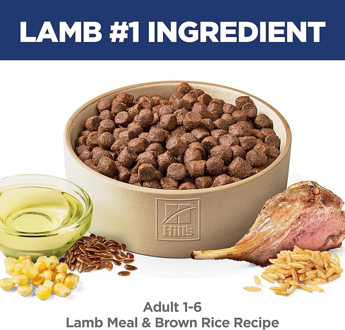 Hill's Science Diet Adult 1-6, Adult 1-6 Premium Nutrition, Dry Dog Food, Lamb & Brown Rice, 15.5 lb Bag