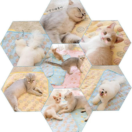 NACOCO Pet Cooling Mat Cat Dog Cushion Pad Summer Cool Down Comfortable Soft for Pets and Adults (M, Pink)