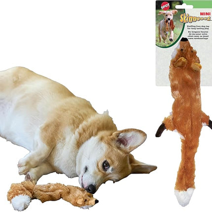 SPOT Skinneeez Fox – 14" Stuffing-Free Plush Squeaky Dog Toy for Small & Medium Dogs, Best for Light to Moderate Chewers, Mess-Free Play