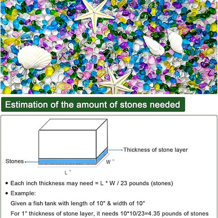 BXI 2.2 Lbs Small Aquarium Substrate Gravel Sand, Polished Smooth Fish Tank Gravel, Colorfast Uncoated Vibrant Blue Sea Glass, Decorative Stones for Vase Fillers, Fairy Garden, Potted Plants