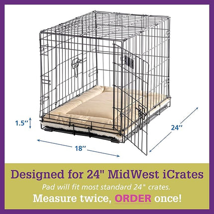 Pet Dreams Dog Crate Pad - Washable Kennel Mat, Crate Pads for Dog Cages, Non-Toxic, Flat Indoor Cat Bed, Fits iCrate 18, 24, 30, 36, 42, 48 Inches (Denim, Small, 24")