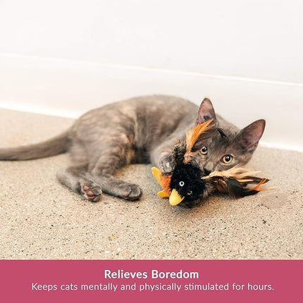 Pet Craft Supply Kitty Condor Crazy Catnip, Funny Cuddling Chasing Hunting Irresistible Stimulating Soft Plush Boredom Relief Interactive Cat Toy with Realistic Feathers, All Breed Sizes (Pack of 2)