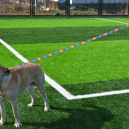 Dog Collar and Leash Set with Bohemia Floral Tribal Geometric Patterns - Soft Ethnic Style Collar Adjustable for Small Medium Large Dogs(Bohemian Orange Set,L)