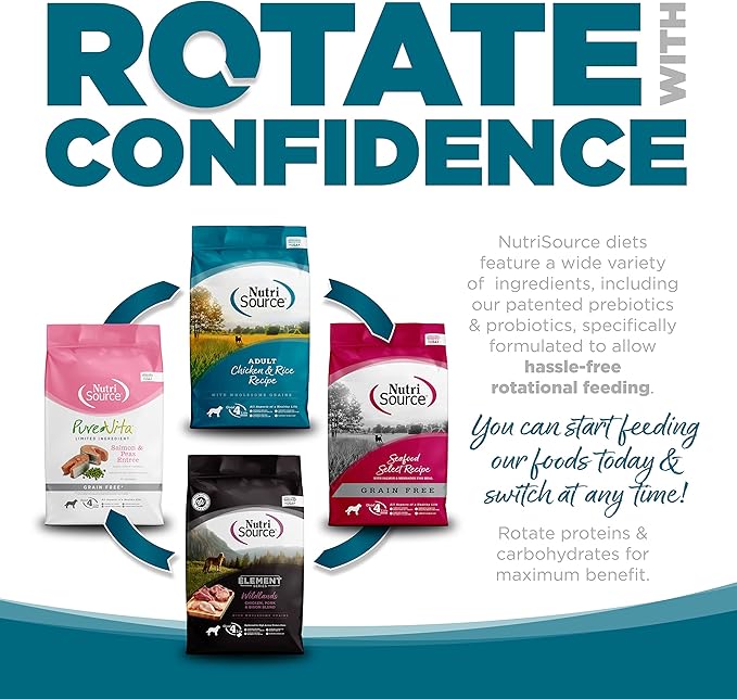 NutriSource Adult Dry Dog Food, Chicken and Rice, 12LB