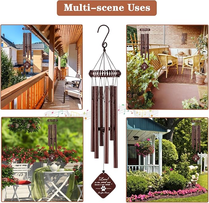 28" Pet Memorial Wind Chime, Dog Memorial Gifts for Loss of Dog, Dog Passing Away Gift, Dog Sympathy Bereavement Remembrance Gift
