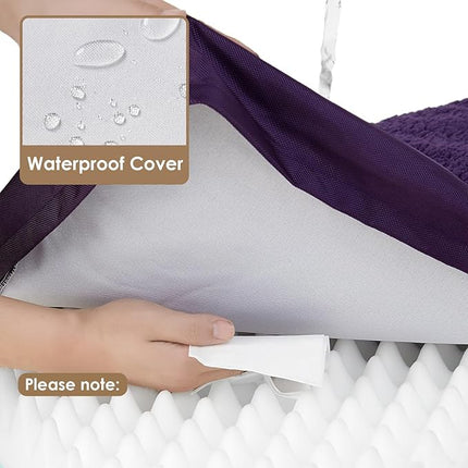 EHEYCIGA Orthopedic XXL Dog Beds for Jumbo Dogs with Removable Washable Cover, Purple, 50x36
