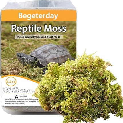 6.5oz Pure Natural Reptile Moss for Humidity, Great for Snakes, Turtle and Other Reptiles, Good for Terrariums for Reptiles & Amphibians