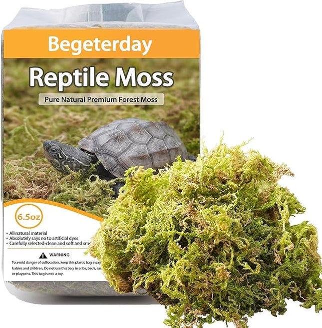 6.5oz Pure Natural Reptile Moss for Humidity, Great for Snakes, Turtle and Other Reptiles, Good for Terrariums for Reptiles & Amphibians