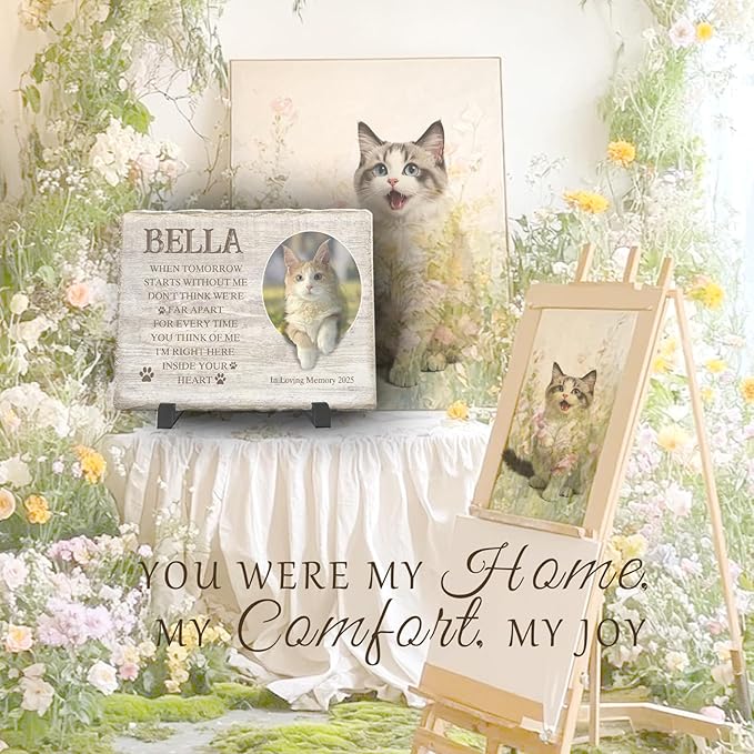 Personalized Pet Memorial Stone, Custom Dog Memorial Gifts for Loss of Dog with Photo Name Date, Dog Remembrance Gift, Loss of Dog Sympathy Gift for Dog Cat Lovers (Quote 11)