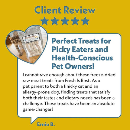 Fresh Is Best Freeze Dried Dog Treats – Raw Freeze Dried Cat Treats in Resealable Zipper Bag – High-Protein Duck Necks for Dogs & Cats – Made in The USA