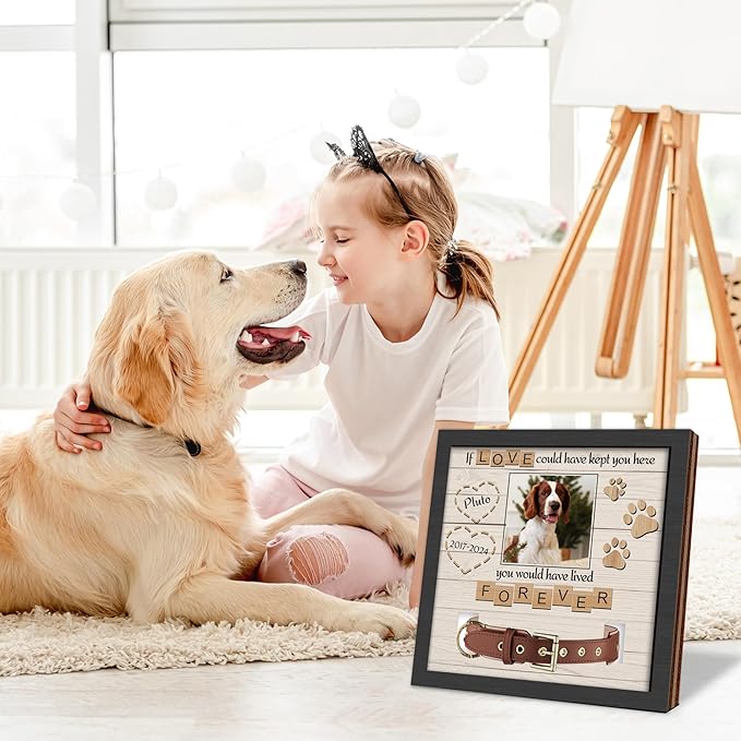 Pet Memorial Gifts for Dogs, Dog Memorial Gifts for Loss of Dog, Dog Memorial Collar Frame, Cat Loss Sympathy Gifts, Custom Pet Memorial Plaque, Cat Memorial Gifts, Memorial Gifts for Pet Lover