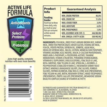 Tetra TetraMin Tropical Flakes 3.53 Ounces, Nutritionally Balanced Fish Food, Model Number: 16204