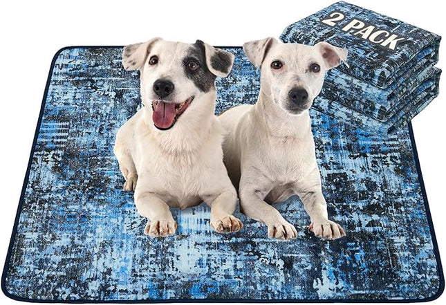 Qeils Washable Pee Pads for Dogs, 2 Pack Reusable 36x41 Super Absorbent Leakproof & Non-Slip Puppy Pads