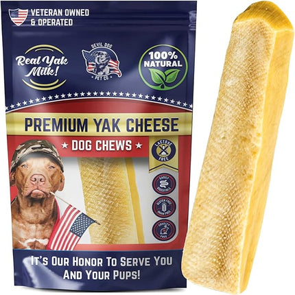 Devil Dog Pet Co. Himalayan Yak Cheese Dog Chews, Large - 1 Pack, 100% Natural & Healthy, Lactose-Free, Long-Lasting Dog Treats, Premium Yak Milk Chew Bones for Dogs