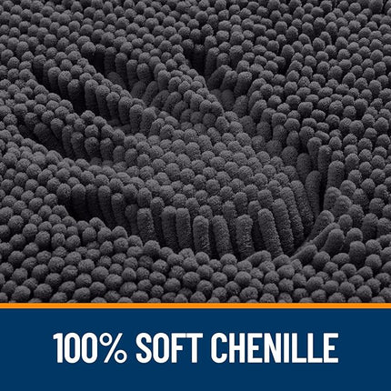 OLANLY Bathroom Rugs 59x35, Extra Soft Absorbent Chenille Bath Rugs, Rubber Backing Quick Dry, Machine Washable Bath Mats for Bathroom Floor, Tub and Shower, Home Decor Accessories, Dark Grey