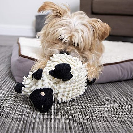 goDog Fuzzy Wuzzy Lamb Squeaky Plush Dog Toy, Chew Guard Technology - Assorted, Small
